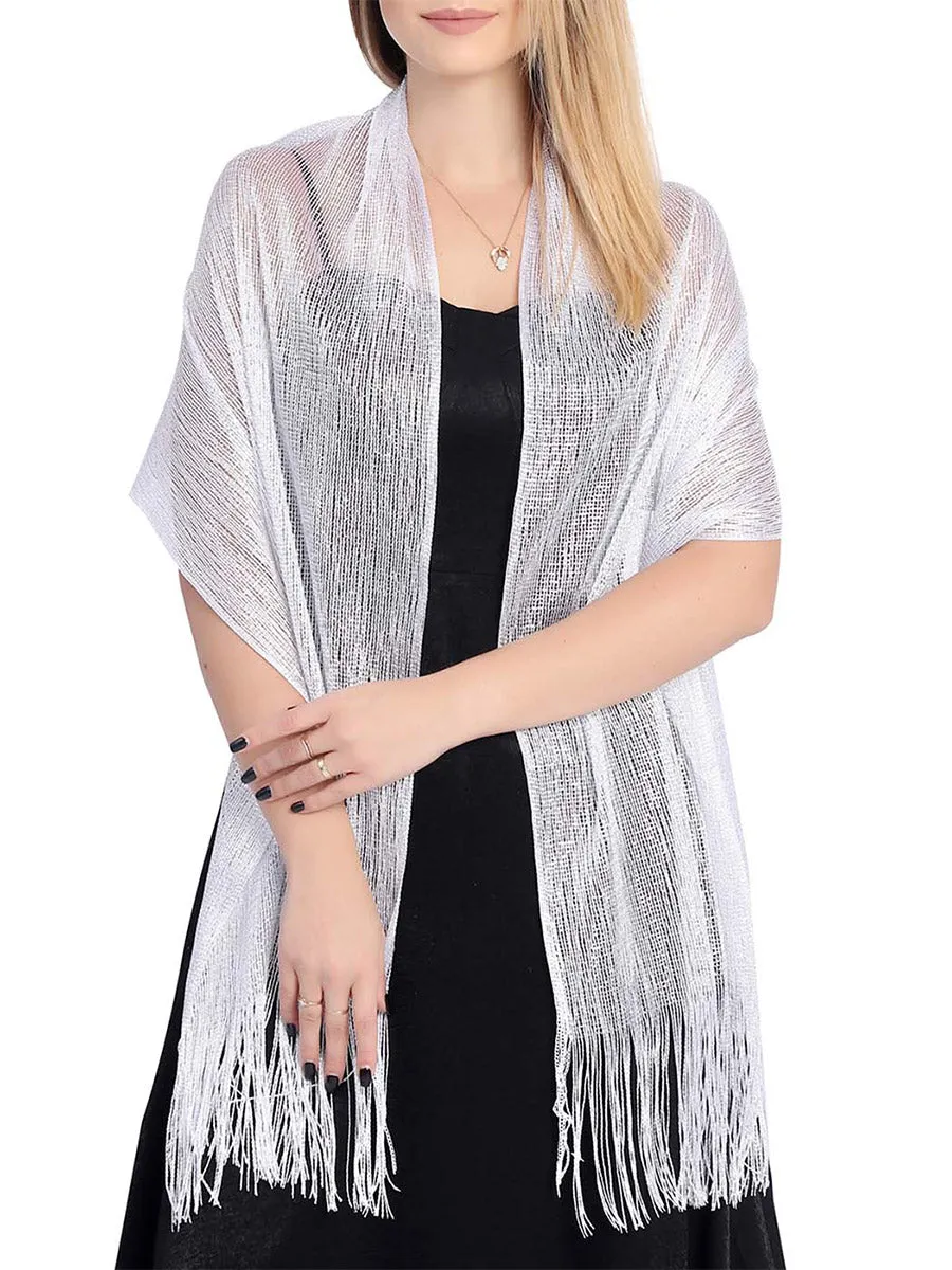 2025 Sheer Pashmina Tassel Wedding Shawl Long Thin Scarf