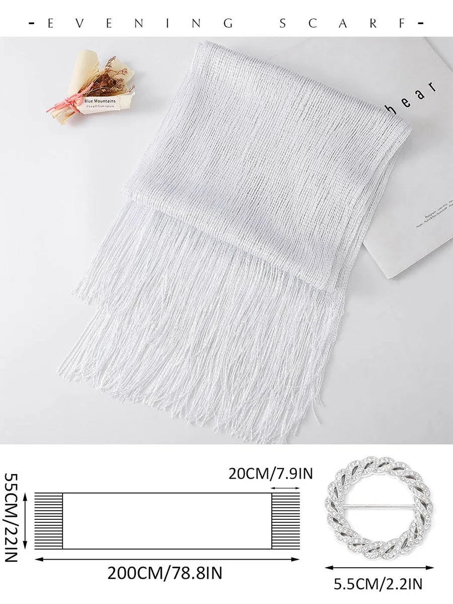 2025 Sheer Pashmina Tassel Wedding Shawl Long Thin Scarf