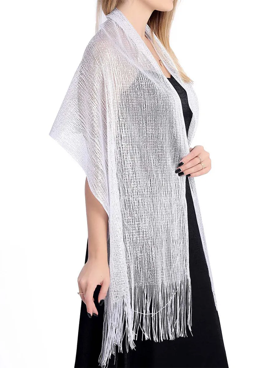 2025 Sheer Pashmina Tassel Wedding Shawl Long Thin Scarf