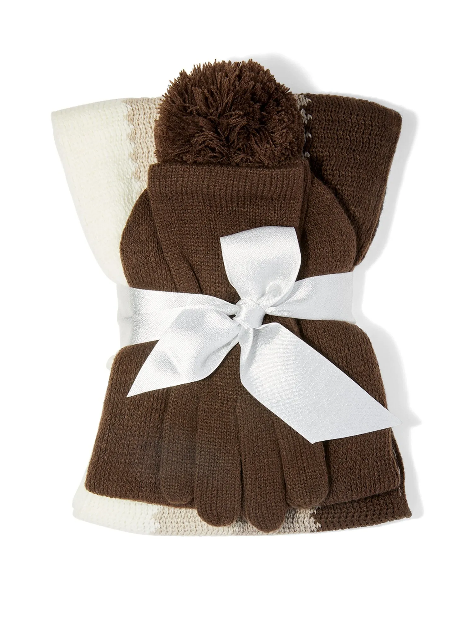 3-Piece Colorblock Scarf, Hat & Gloves Set