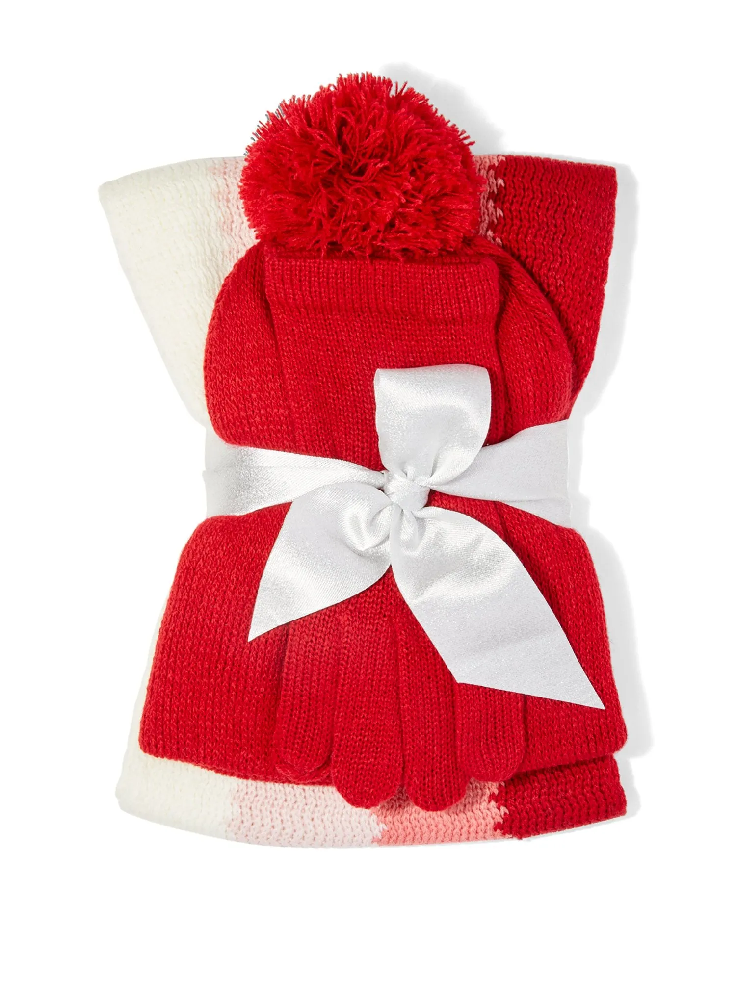 3-Piece Colorblock Scarf, Hat & Gloves Set