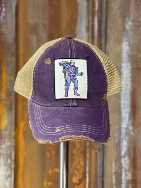 After School Hat- Distressed Purple Snapback