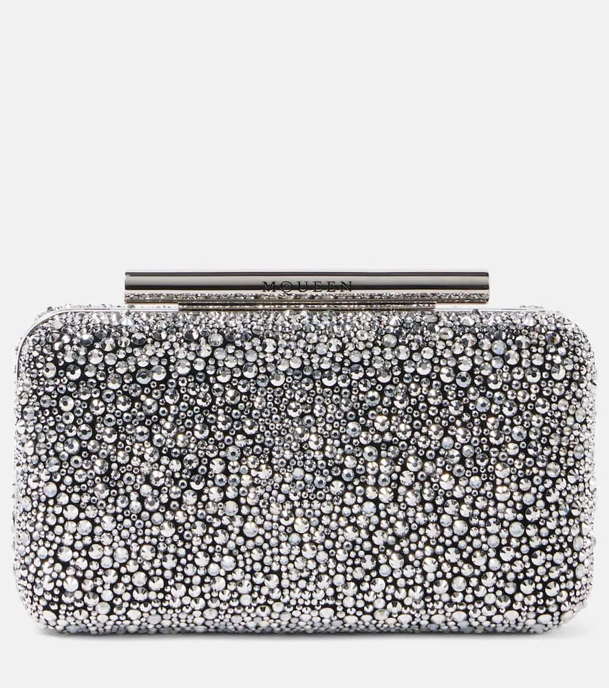 Alexander McQueen McQueen T-Bar crystal-embellished clutch