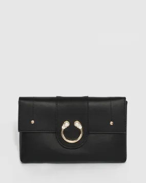 Black Polly Pearl Clutch Bag