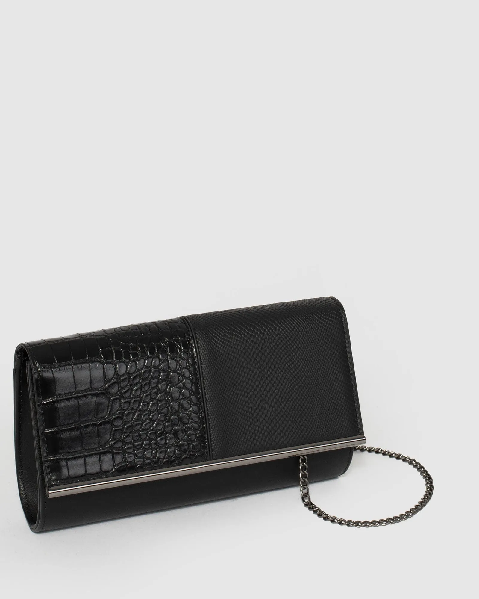 Black Vevay Panel Clutch Bag
