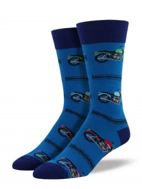 Blue Motorcycle Socks (Men's)