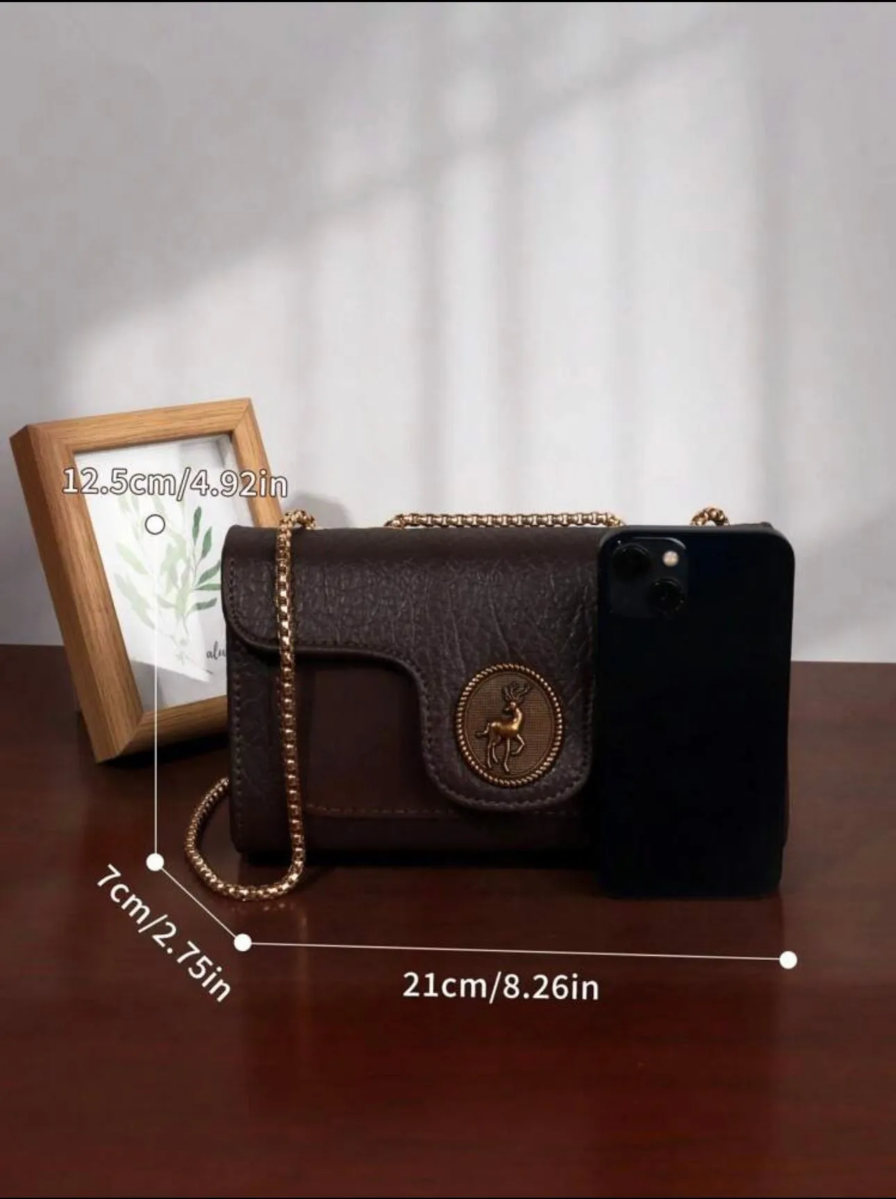 Brunette Beauty Shoulder Bag with Chain