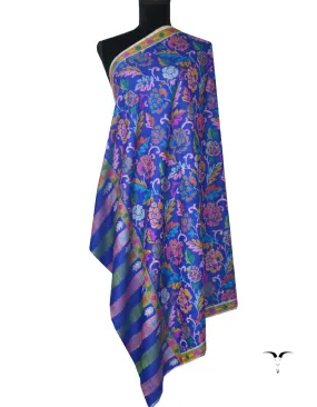 Cashmere Kani Pashmina Shawl Blue 5344