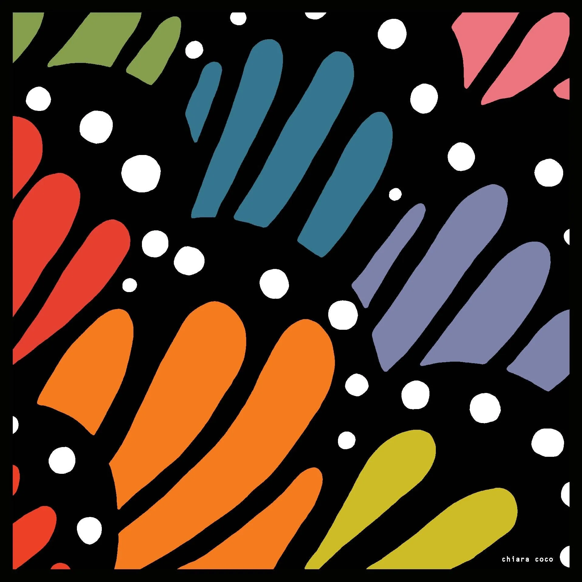 Chiara Coco Abstract/black/white spots  CC174-1 70cm