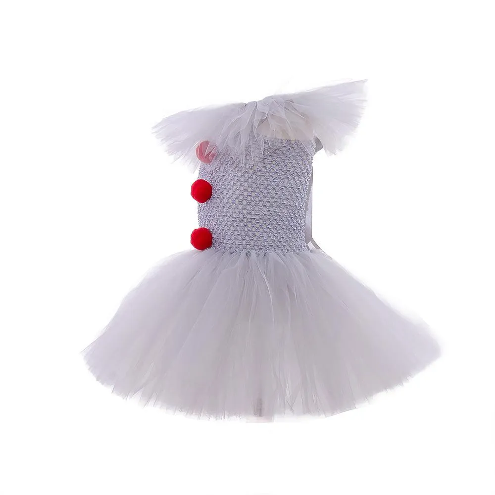 Clown Girls Dress Mesh Dress Set Children's Halloween Costume Wholesale