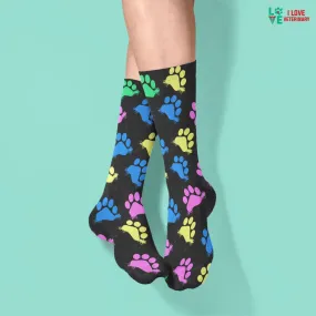 Colorful Paws Sublimation Tube Sock