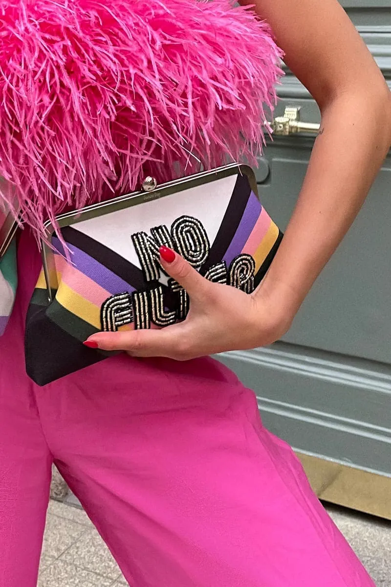 CULT MIA X SARAH'S BAG NO FILTER HAND-BEADED CLUTCH
