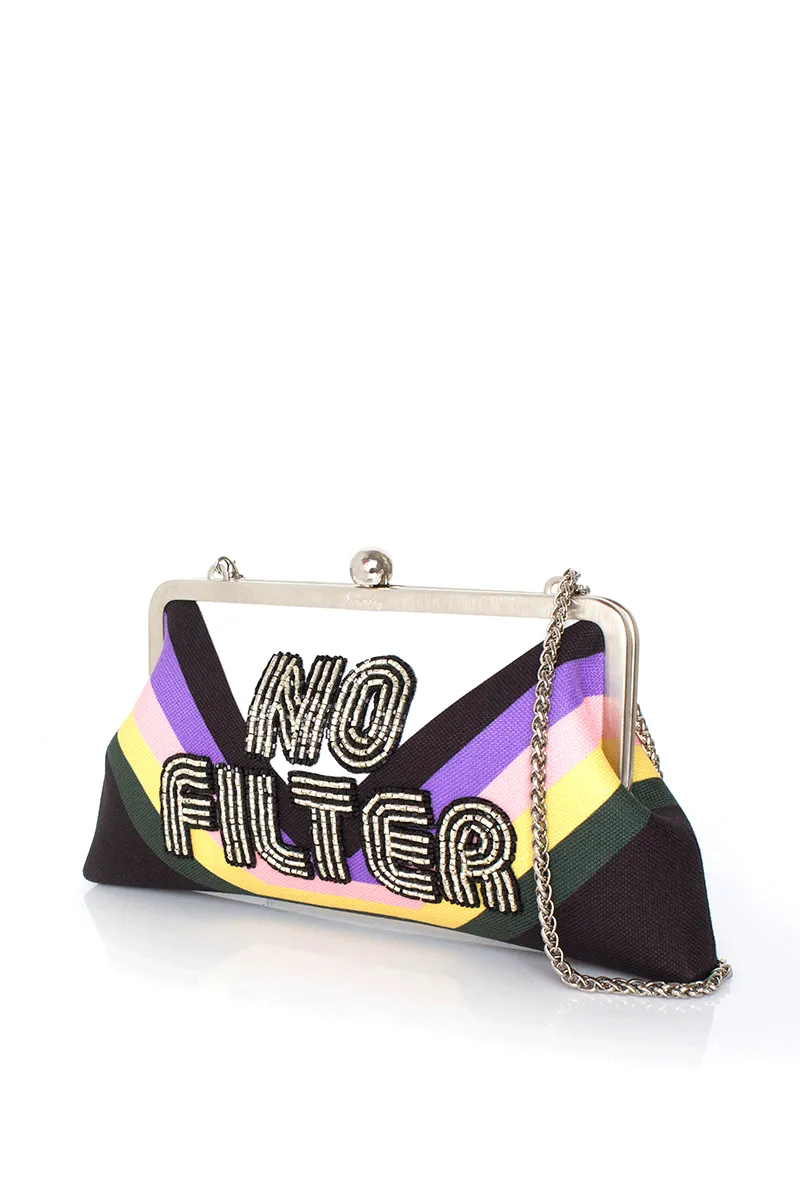 CULT MIA X SARAH'S BAG NO FILTER HAND-BEADED CLUTCH