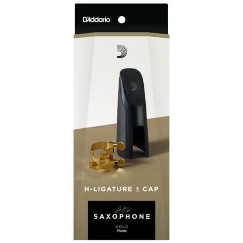 D'Addario Gold-Plated Alto Saxophone H-Ligature & Cap