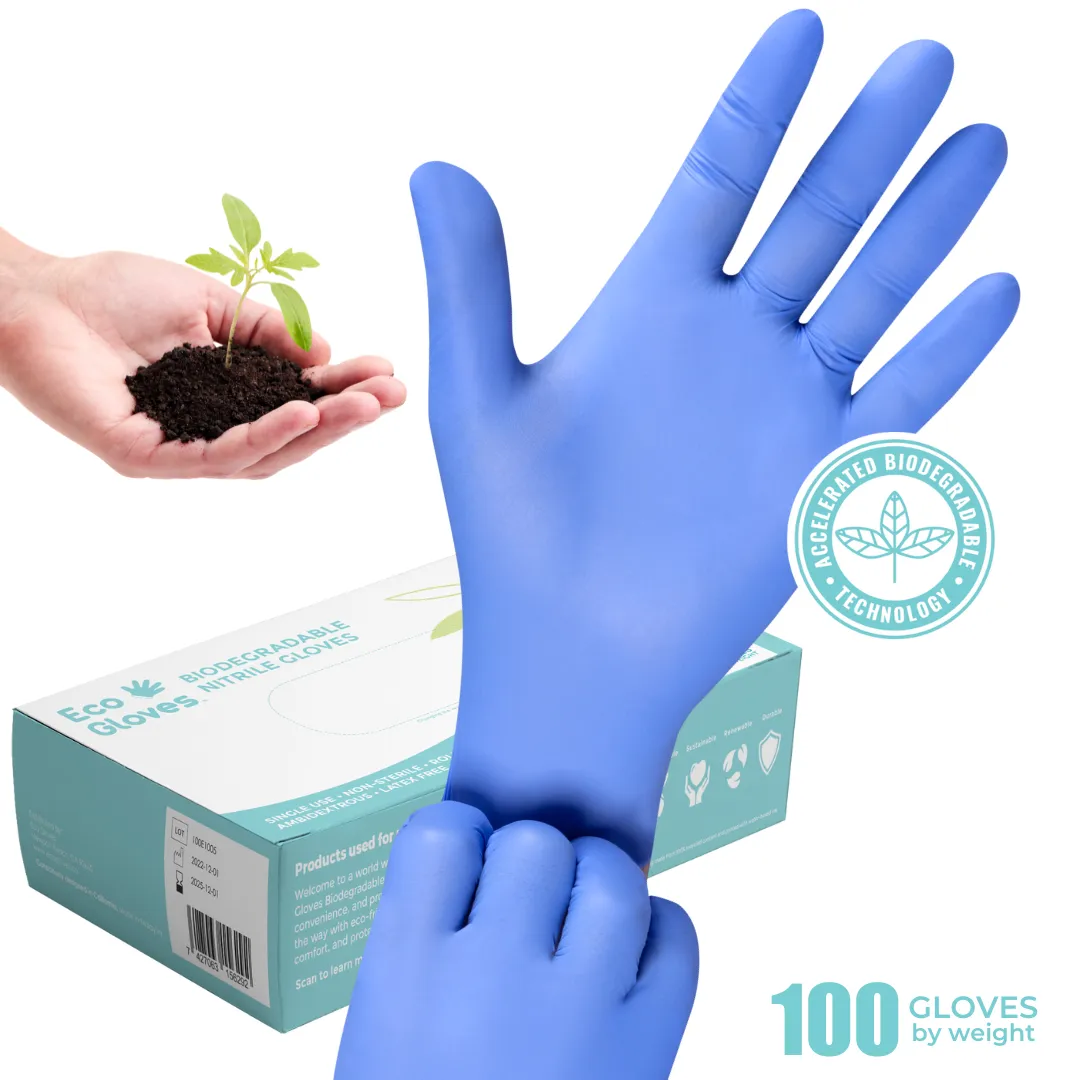 Eco Gloves Biodegradable Nitrile Gloves (4.0 Mil) - BLUE VIOLET (100 gloves/box)