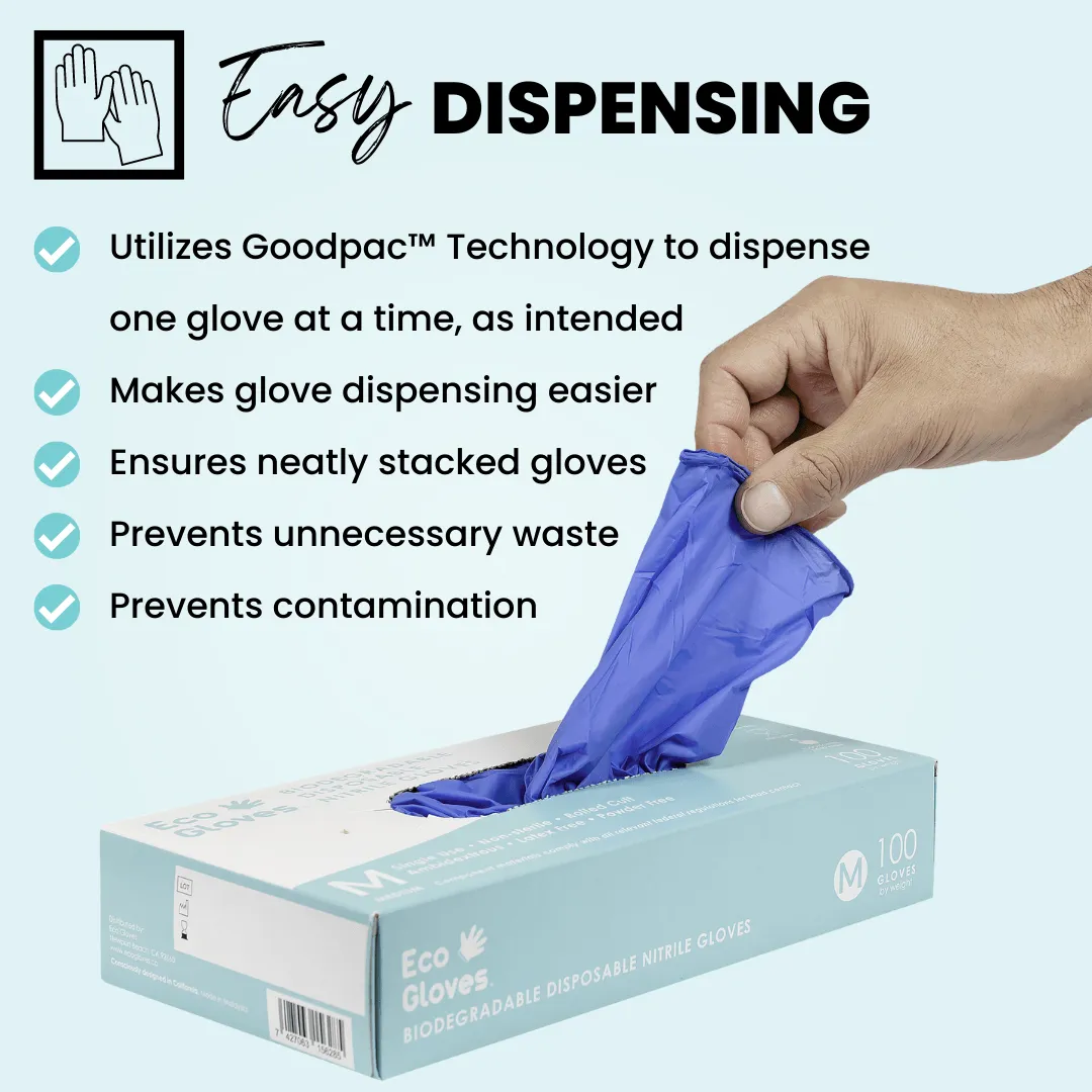 Eco Gloves Biodegradable Nitrile Gloves (4.0 Mil) - BLUE VIOLET (100 gloves/box)
