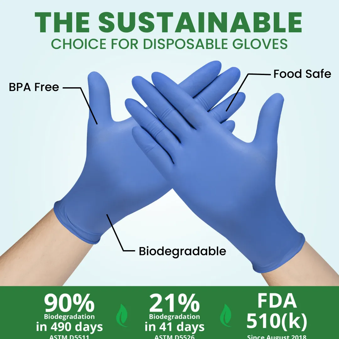 Eco Gloves Biodegradable Nitrile Gloves (4.0 Mil) - BLUE VIOLET (100 gloves/box)