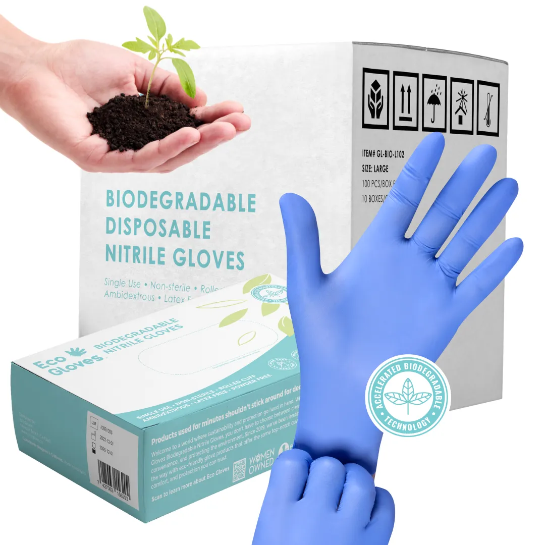 Eco Gloves Biodegradable Nitrile Gloves (4.0 Mil) - BLUE VIOLET (Case of 10 Boxes)