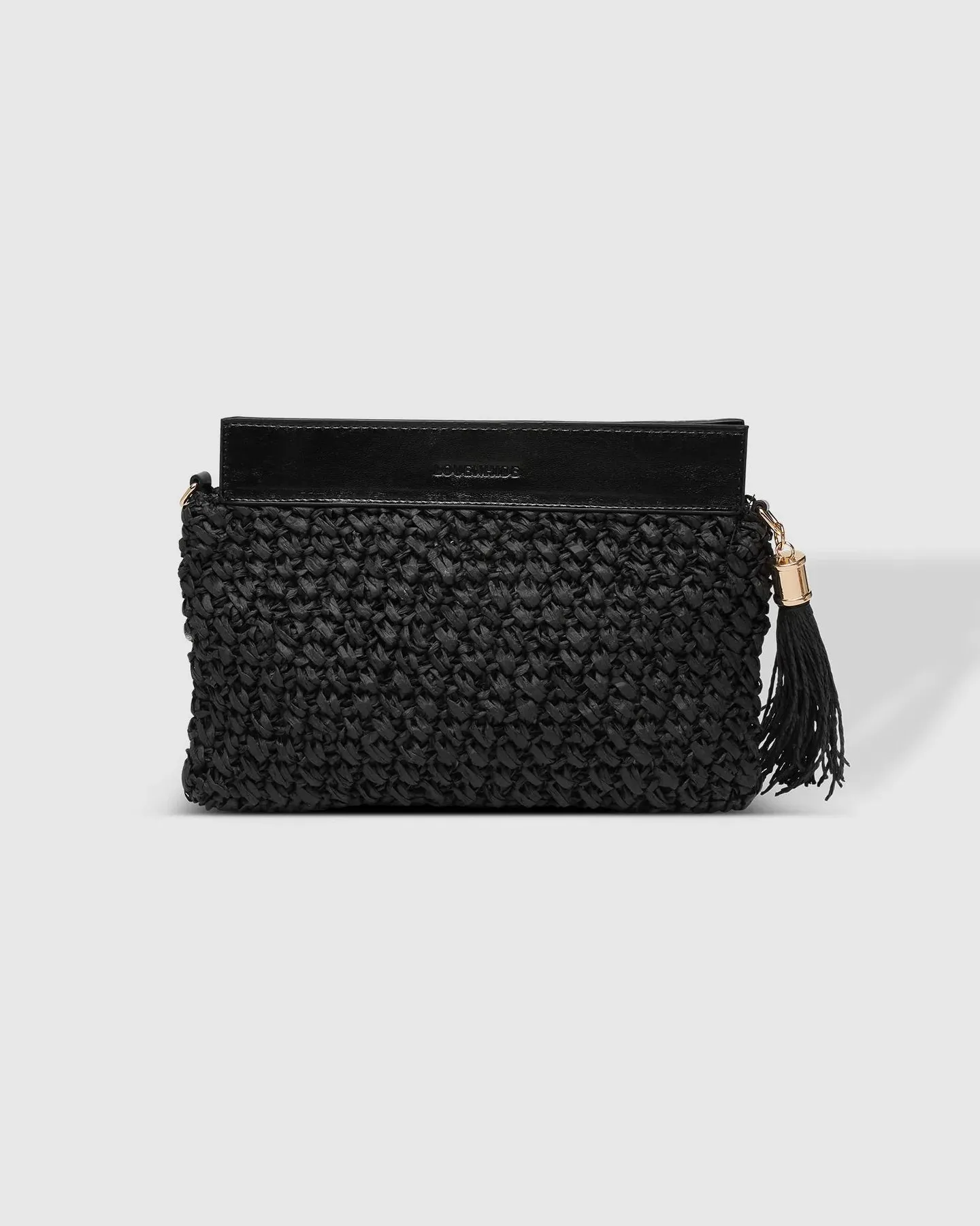 FERN RAFFIA CLUTCH BLACK