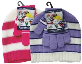 girls winter hat and glove set Case of 120
