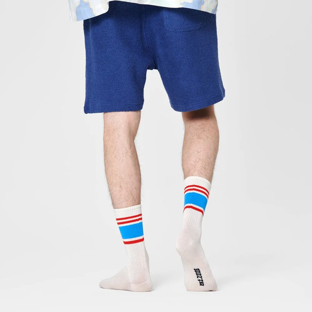 Happy Socks: Blocked Stripe 3/4 Sneaker White ML