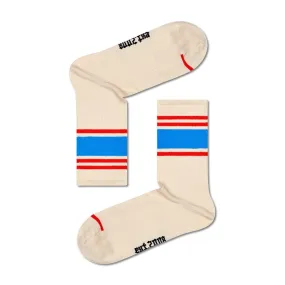Happy Socks: Blocked Stripe 3/4 Sneaker White ML