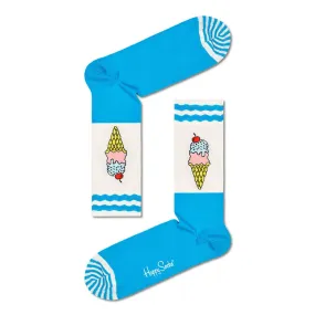 Happy Socks: Ice Cream White Blue