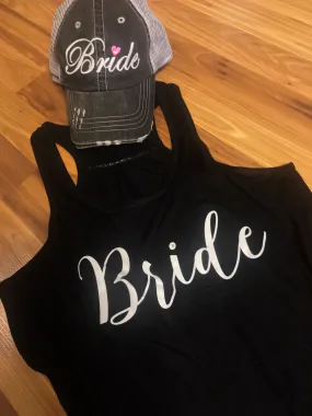 Hats and tanks { Bride } 1 gray hat $12 clearance. 1 black XL tank $15 clearance.