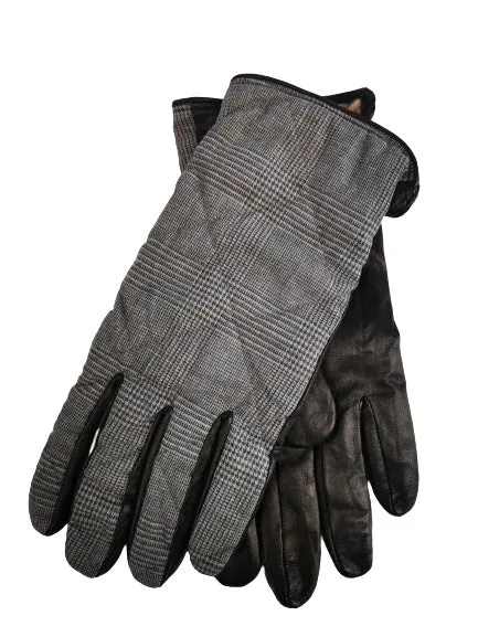 HOMMaRD - "GLEN CHECK" Leather Gloves with Wool