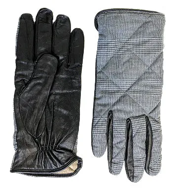 HOMMaRD - "GLEN CHECK" Leather Gloves with Wool