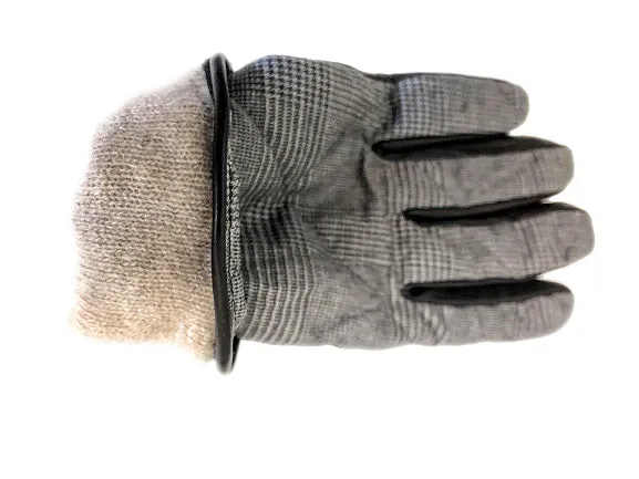 HOMMaRD - "GLEN CHECK" Leather Gloves with Wool