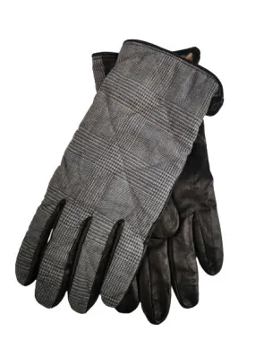 HOMMaRD - "GLEN CHECK" Leather Gloves with Wool