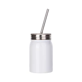 HPN SubliCraft 17 oz. Sublimation Stainless Steel Mason Jar with Straw