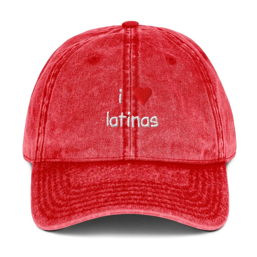 I Love Latinas Vintage Cotton Twill Cap