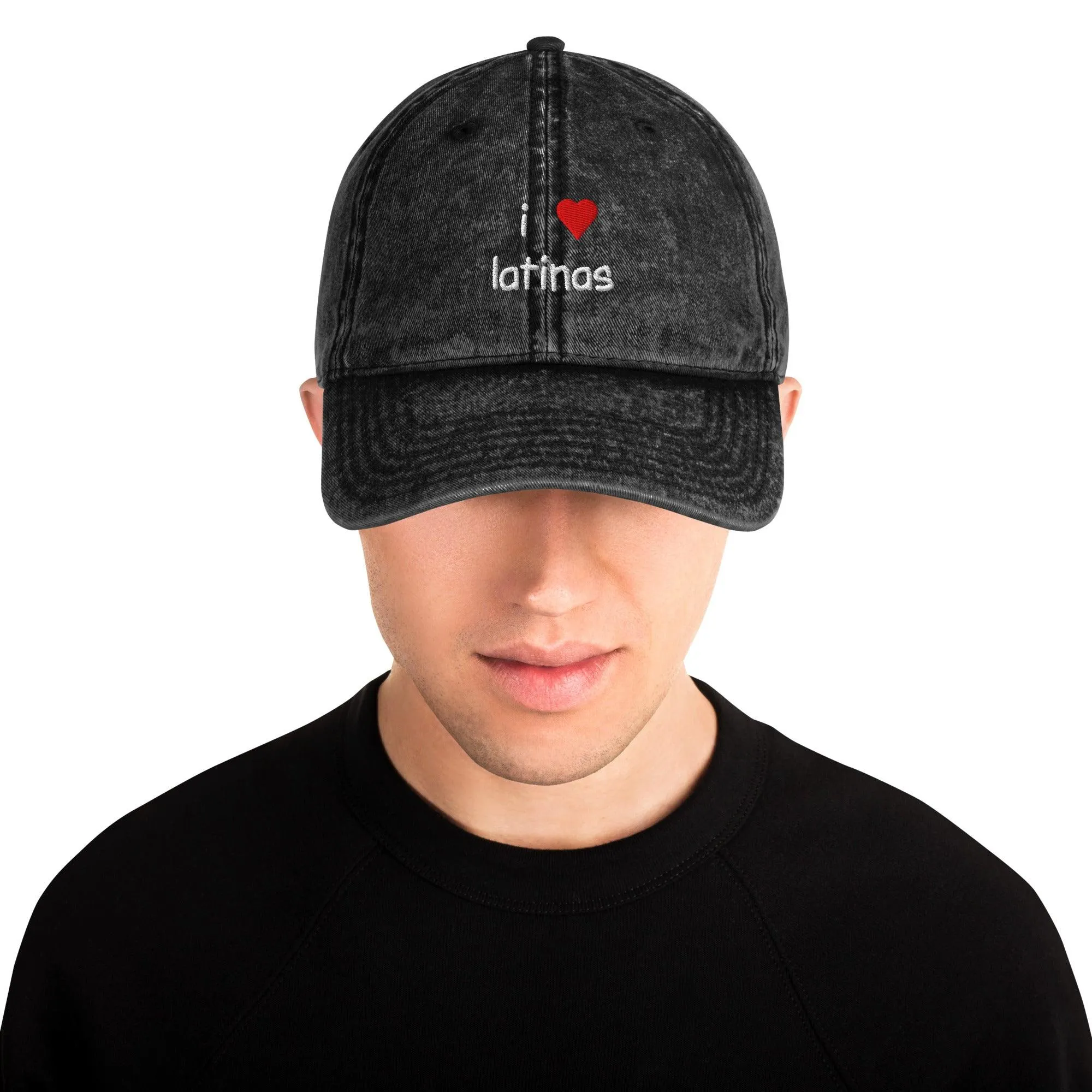 I Love Latinas Vintage Cotton Twill Cap