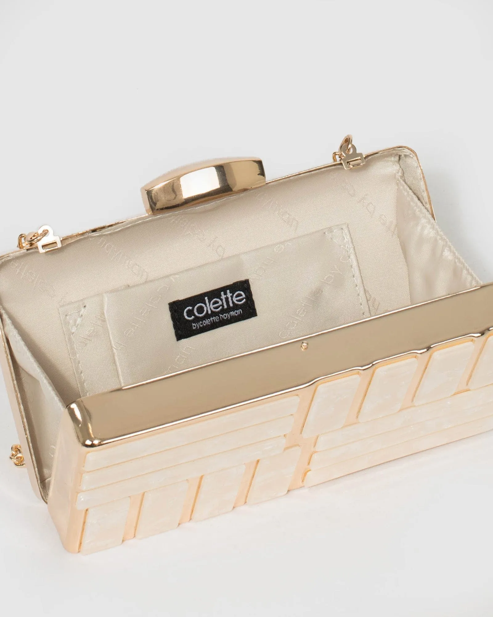 Ivory Margot Acrylic Clutch Bag