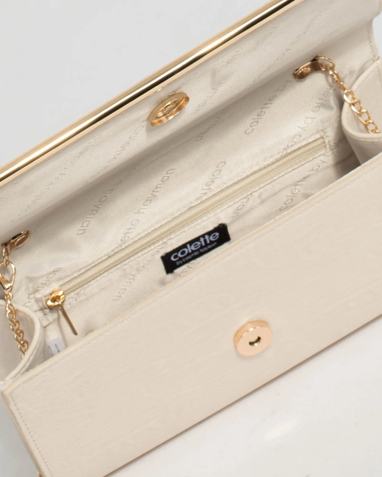 Ivory Vevay Panel Clutch Bag
