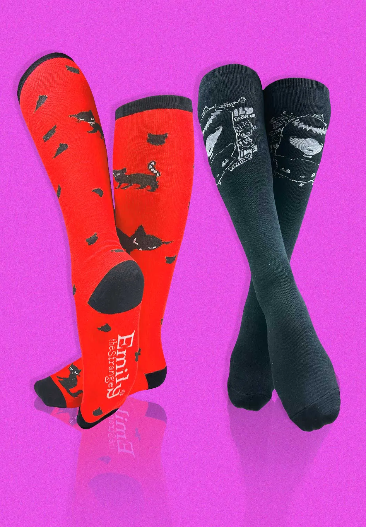 Kitten Steps Knee High Socks - 2 Pair