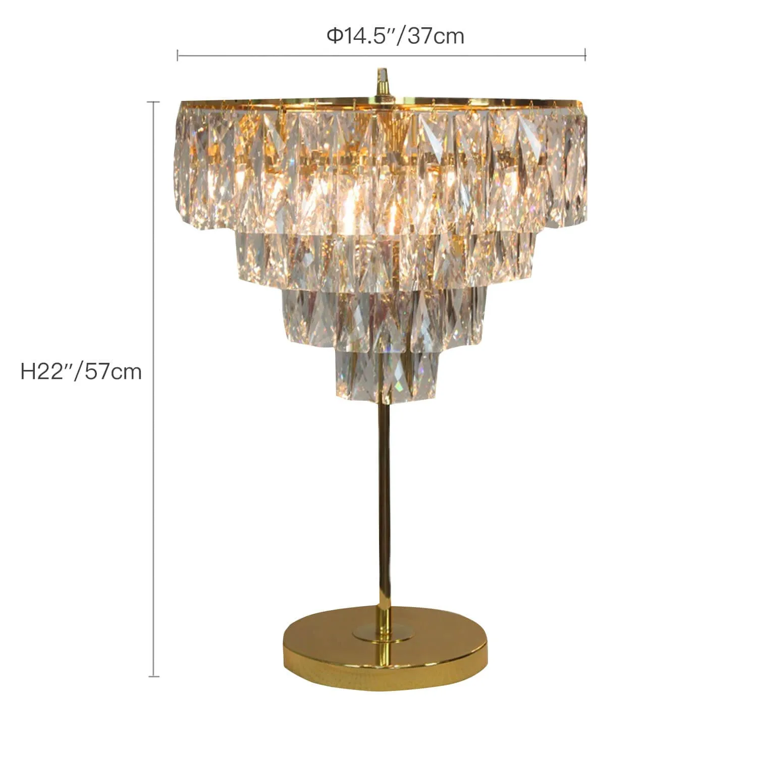 Luxe French Crystal Table Lamp for Living Room and Bedroom