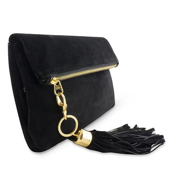 MONK August Clutch | Suede Black