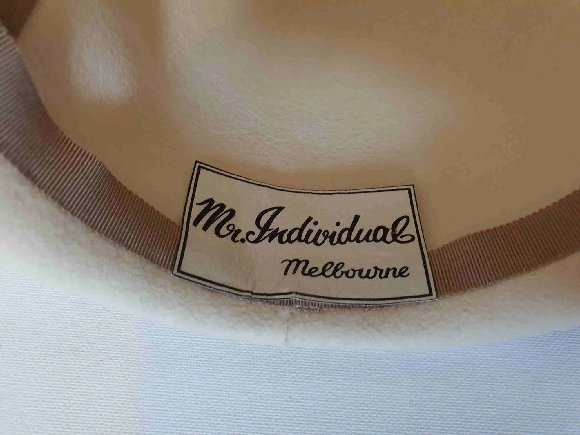 Mr Individual Ivory Hat With Curls - 1960s