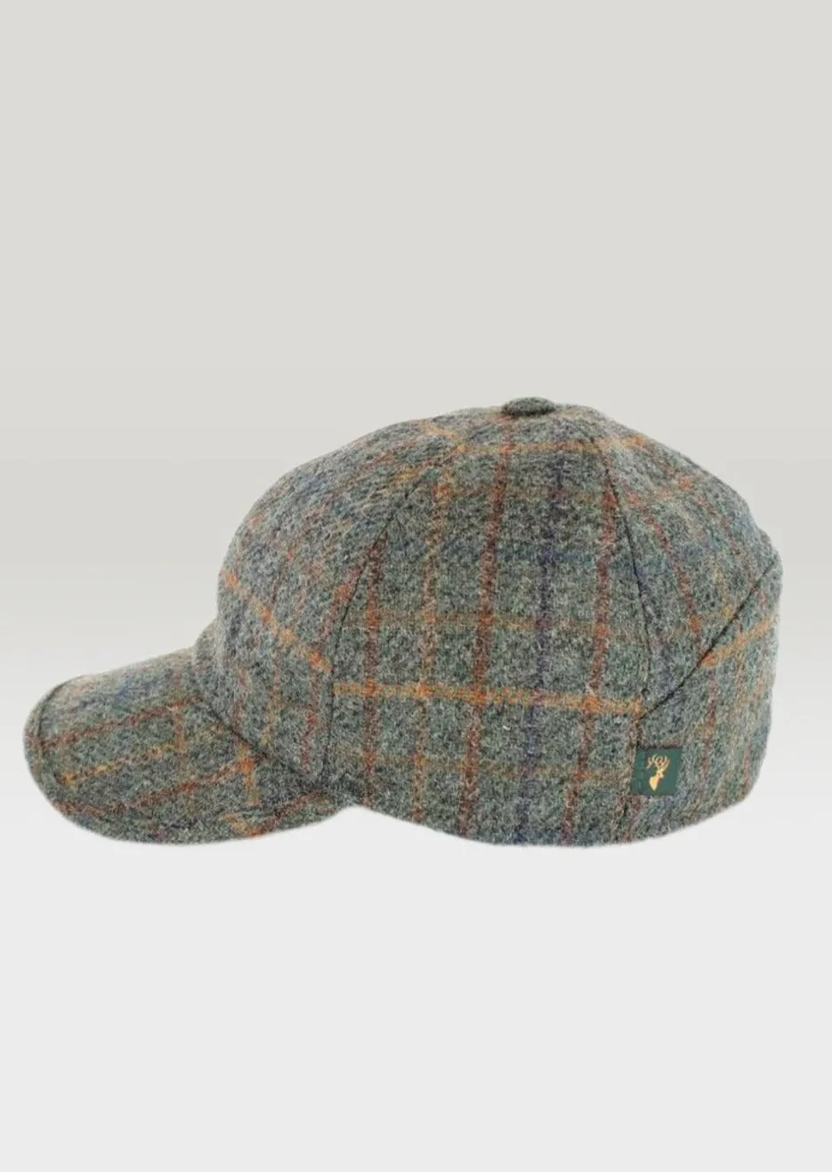 Mucros Tweed Baseball Cap | Green Plaid