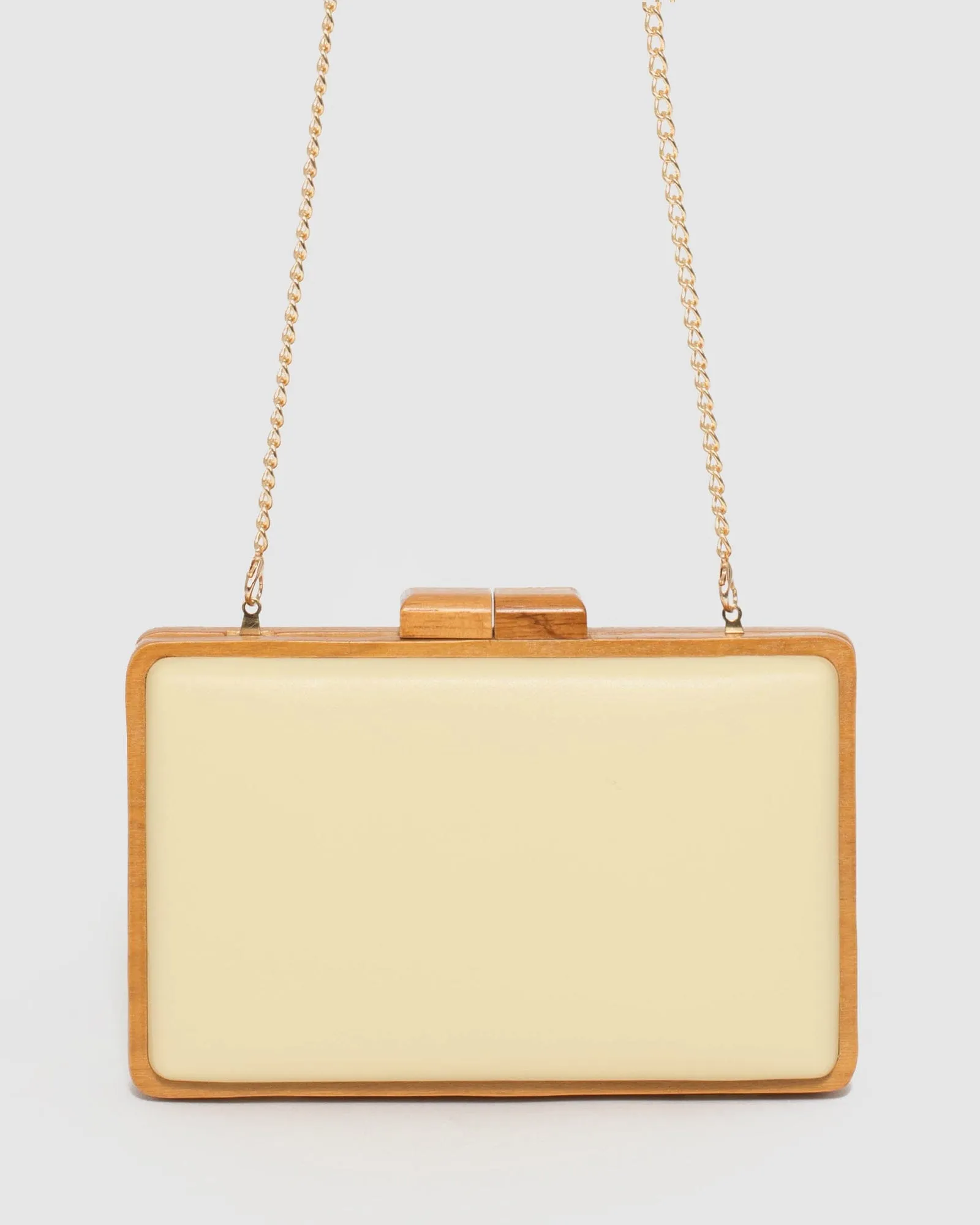 Natural Khloe Hardcase Clutch Bag