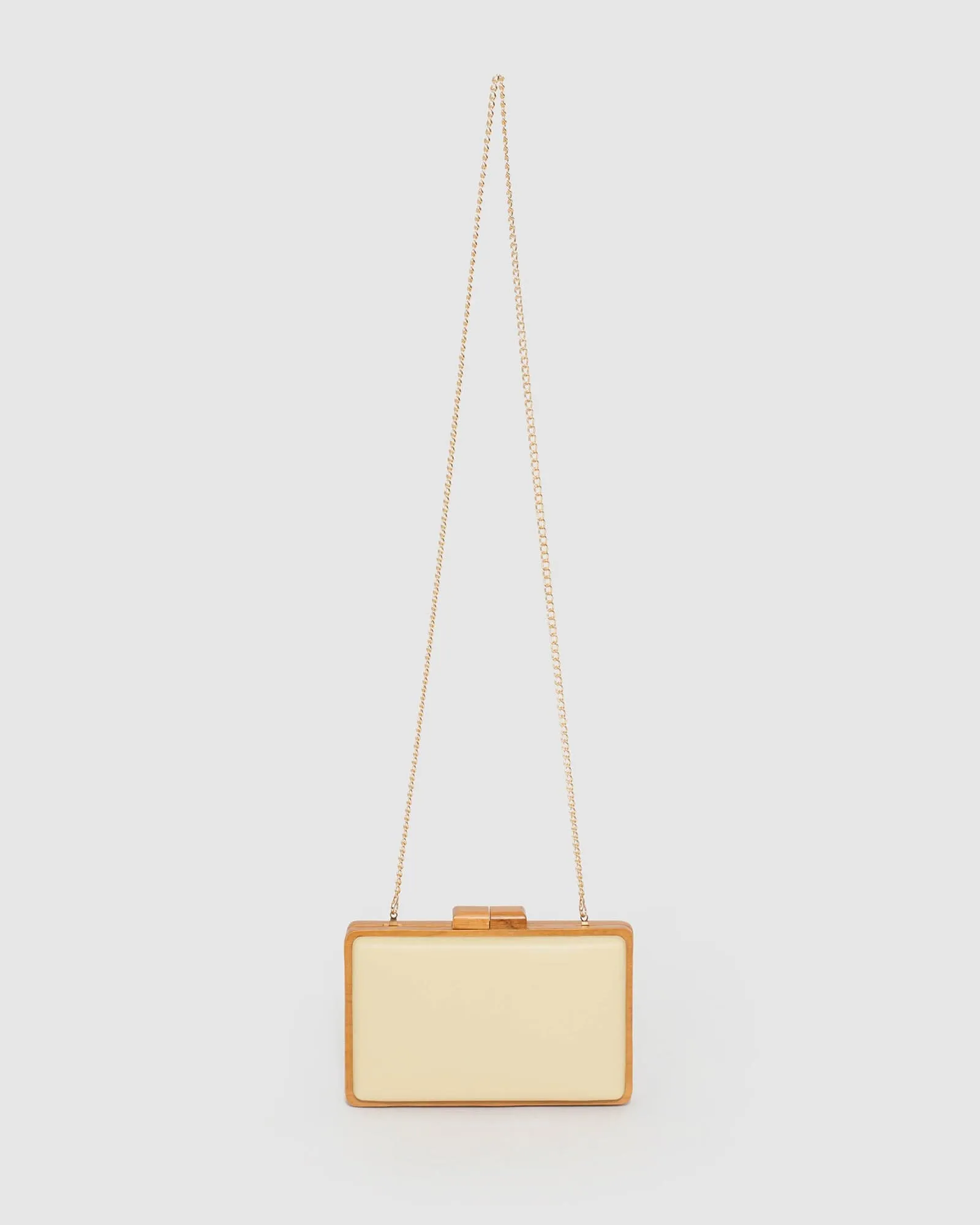 Natural Khloe Hardcase Clutch Bag