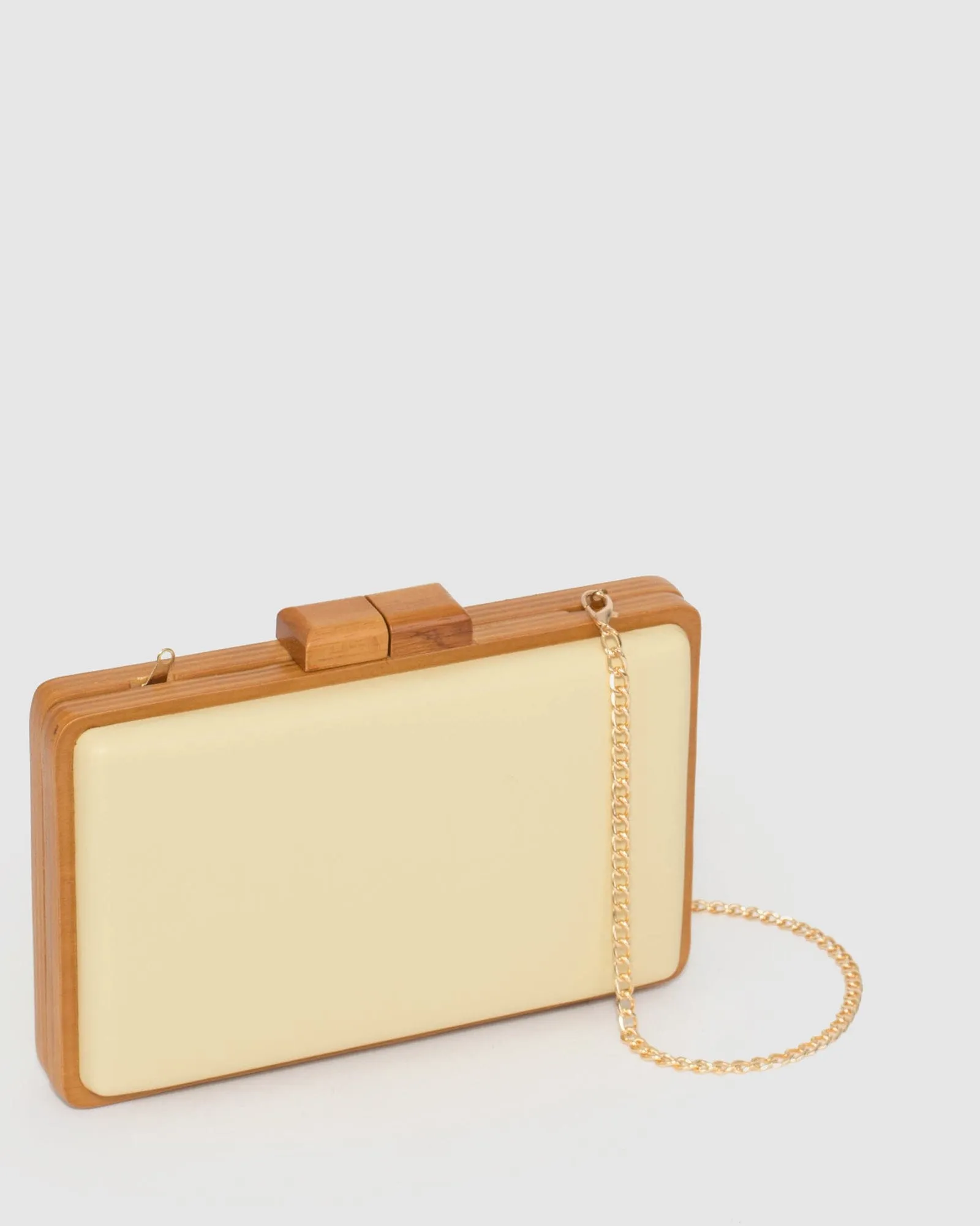 Natural Khloe Hardcase Clutch Bag