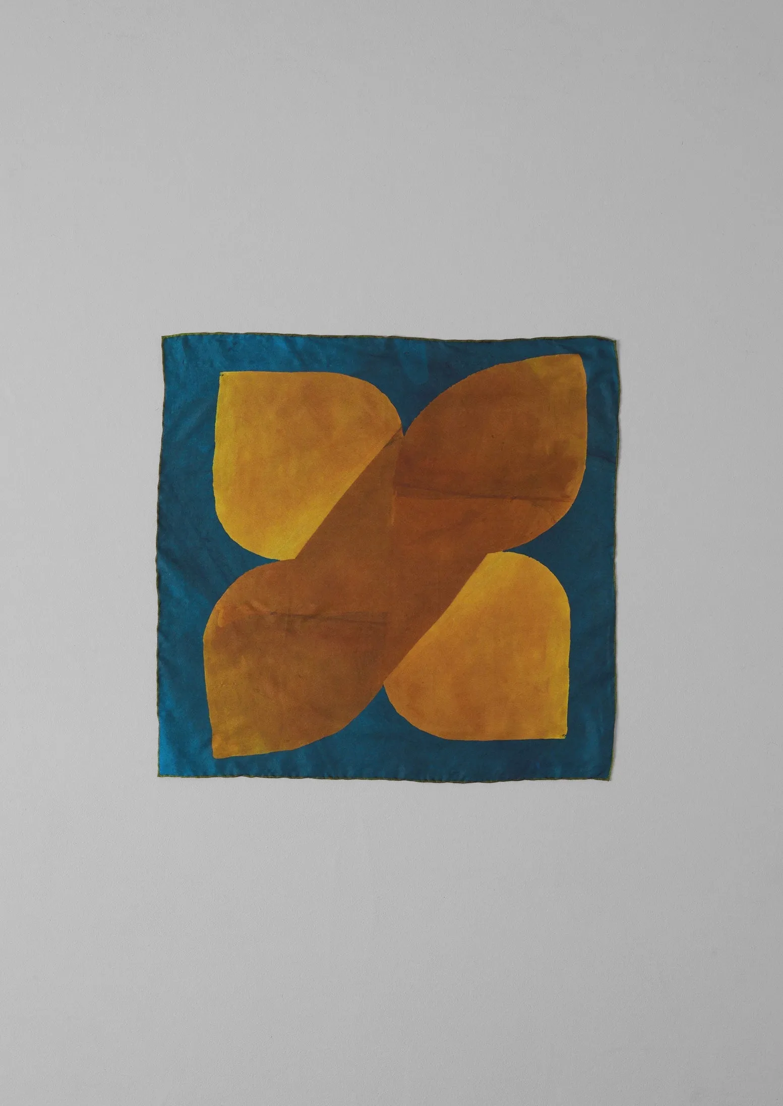Paper Fold Print Silk Bandana | Golden Yellow/Multi