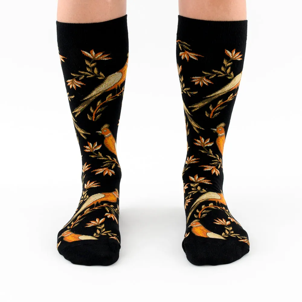 "Bird on Flower" socks