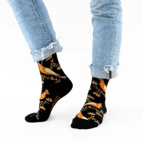 "Bird on Flower" socks