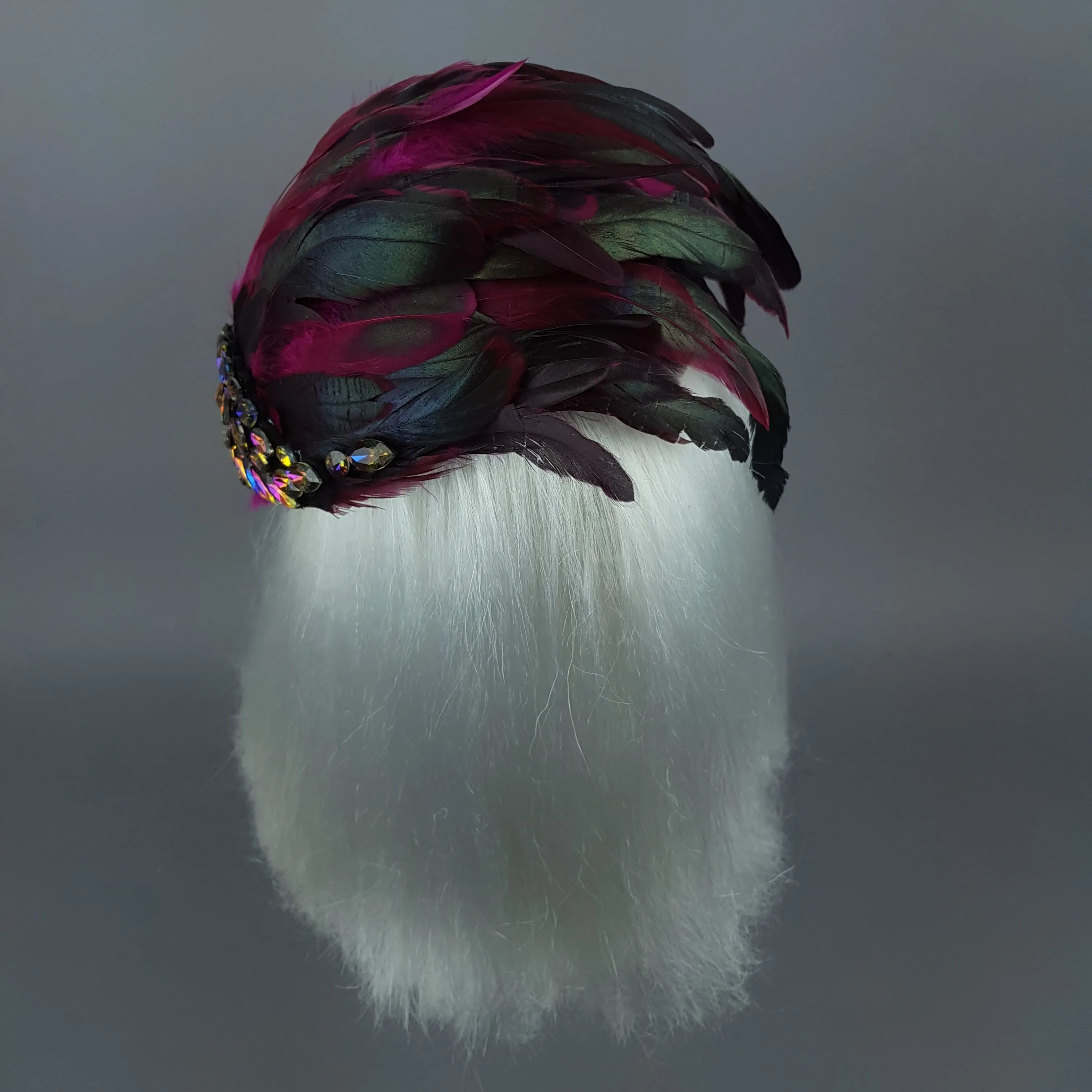 "Plume in Pink" Vintage Inspired Feather & Jewel Fascinator