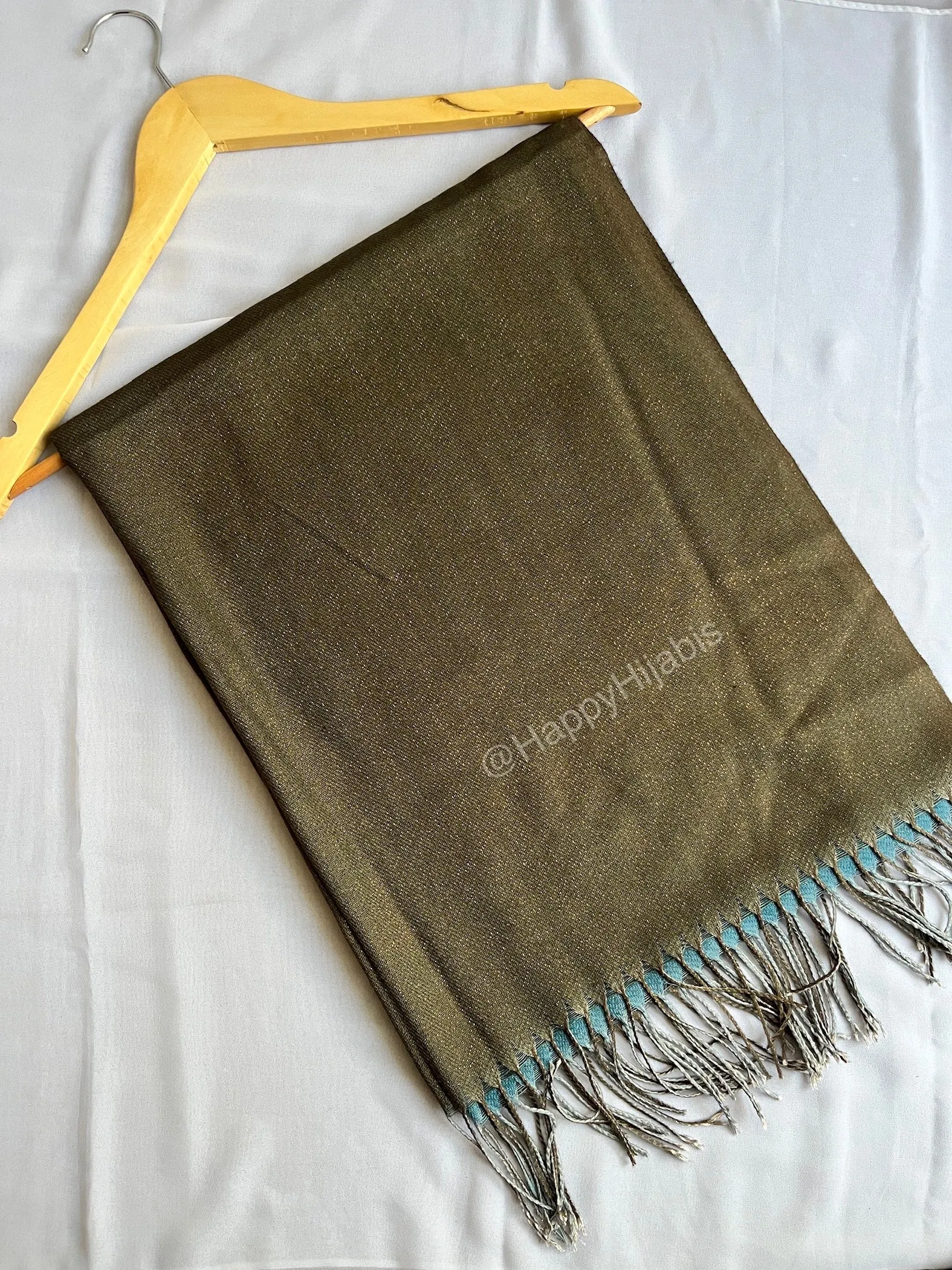 Reversible Moonlight Pashmina- Green Teal